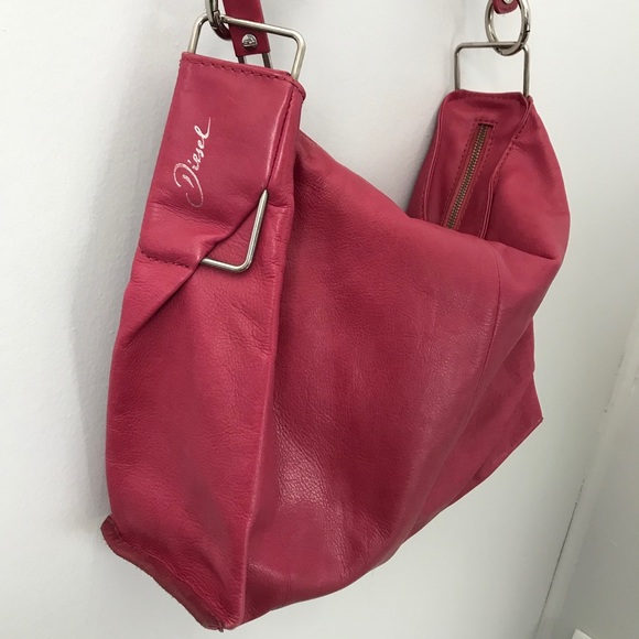 Diesel Bags Diesel Pink Leather Shoulder Purse Poshmark